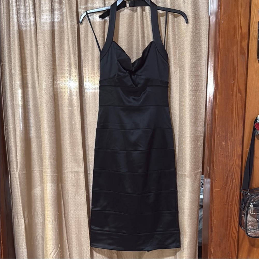 Bebe Black Halter Cocktail Dress 👗 Size M